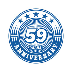 59 years logo. Fifty-nine years anniversary celebration logo design. Vector and illustration.