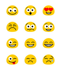Emoticons faces vector collection set