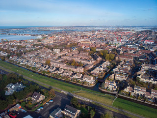 Fototapeta premium aerial view of the village of 's-Gravenzande in the Netherlands
