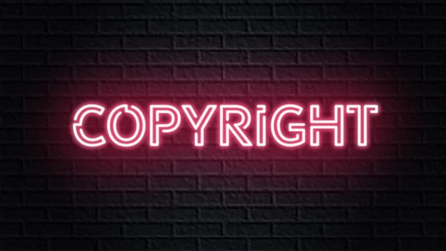 red neon video animation copyright