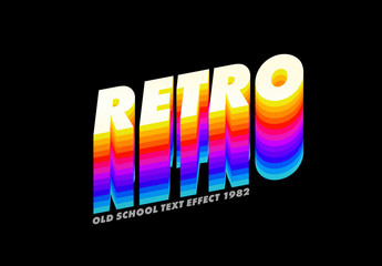 Retro 3D Rainbow Text Effect