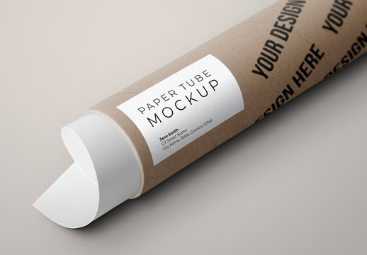 Paper Tube Packaging Mockup