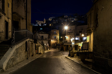 Fototapeta na wymiar Old street of the ancient baroque town Ragusa Ibla in SIcily, south Italy