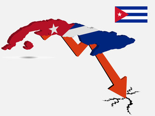 Cuba economic crisis vector illustration Eps 10
