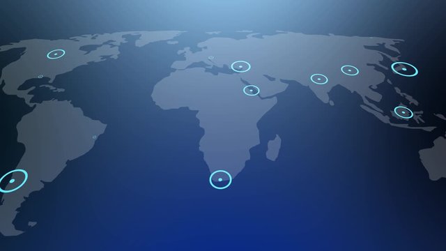 3D Animation. Dots connecting line, dots makes global world map, internet of things.2.