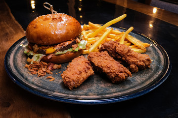 juicy Burger on a plate
