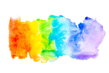 Abstract watercolor rainbow background.