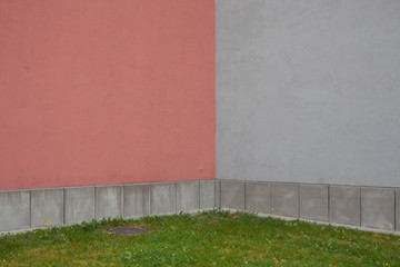 pink and grey wall