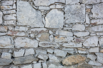 A stone wall of rough stones.