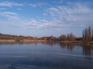 lake in autumn.landskape.water.nature