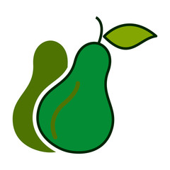 Avocado Icon Color Vector Simple Design