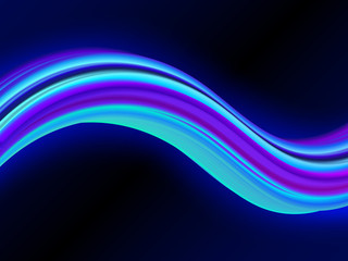 3D Neon Curved Wave.