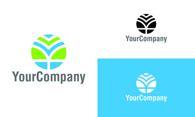 Agriculture, flower and letter Y logo icon design template elements. Simple minimalist template graphic illustration. Creative vector emblem, for icon or design concept.