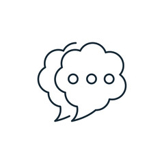 talking speech bubbles line style icon