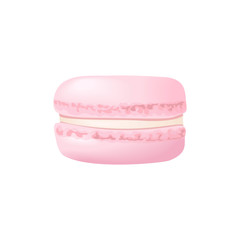 Cute rose macaroon. Cake macaron with cream. Vector illustration. Culinary, pastry