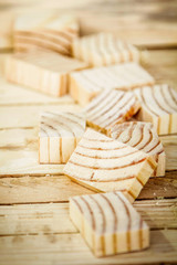 pieces of wood on the boards background