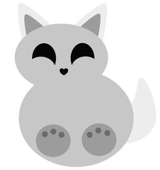 Cute Simple Cat Vector Illustration Design