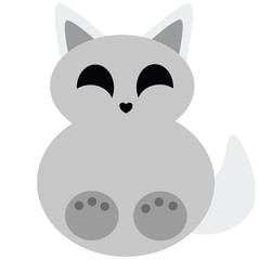 Cute Simple Cat Vector Illustration Design