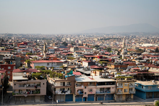 Antakya, Hatay / Turkey : October 29 / 2019 : Panoromic view of Antakya city