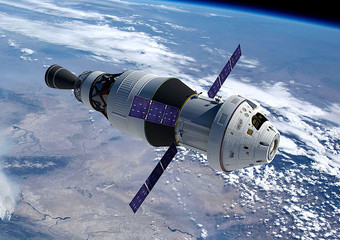 Space satellite over the planet earth. Elements of this image were furnished by NASA.