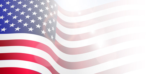 Poster to Patriot day in American. USA flag with glowing light effects. Vector illustration.