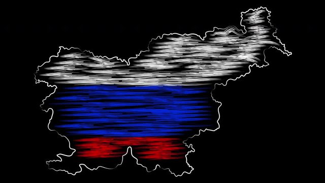 Celje Slovenia coloring the map and flag. Motion design.
