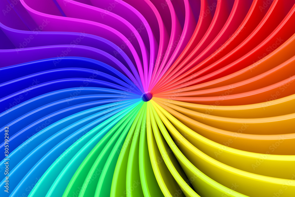Aufkleber colorful rainbow swirl abstract background. 3d rendering
