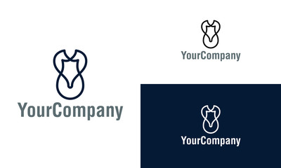 Linear dog, pet and heart logo icon design template elements. Simple minimalist template graphic illustration. Creative vector emblem, for icon or design concept.