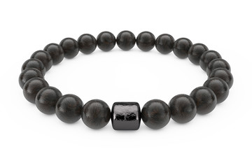 Richness and Good Fortune Concept. Black Lucky Stones Bracelet. 3d Rendering