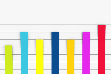 Obraz premium Colour Column Flat Graph Chart Infographics Paper Elements. 3d Rendering