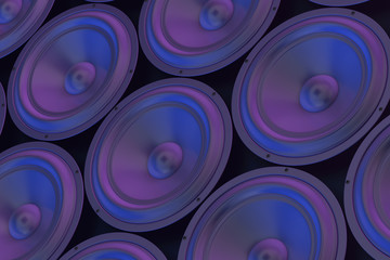 Audio Music Stereo Speakers Abstract Background. 3d Rendering