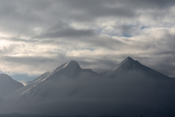 Tatra Mountain in wintertime, landscape with at snowcapped peaks of Tatra mountains Poland Zakopane