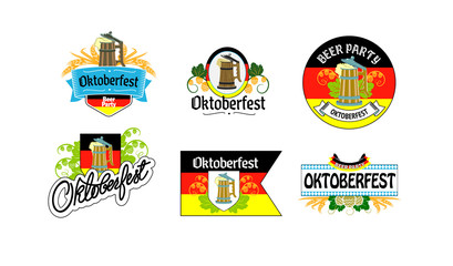 Oktoberfest autumn national beer festival poster design. Vector illustration.