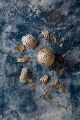 Glass christmas decoration top view