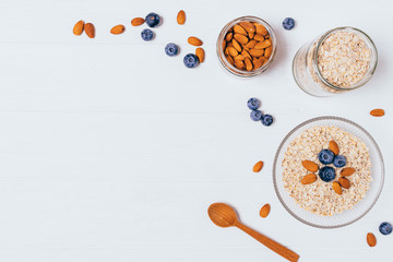 Healthy breakfast of oatmeal