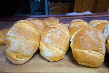 fresh breads in the oven