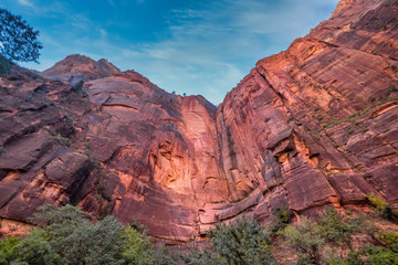 The stunning red cliffs of the Amphitheater, Zion National Park, Springdale, Utah, USA