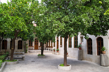 view of the catholic church of antioch from the courtyard