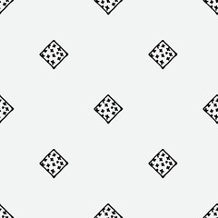 Seamless grunge doodle modern pattern. Geometry square fabric sample