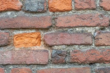 old brick wall texture in Italy, wallpaper, antico muro di mattoni in Italia