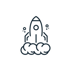 Obraz na płótnie Canvas startup rocket line style icon