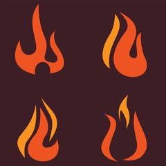 set of fire flames