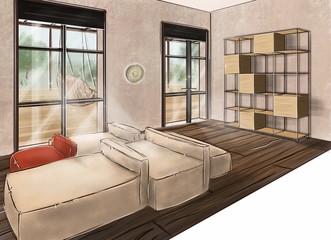 The interior of a cozy bedroom. Romance, beautiful view from the window, excellent bed linen. The enjoyment of solitude. Very want sleep not one and not one, and in General, do not want to sleep - sex