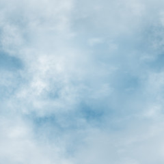 White clouds and blue sky seamless stock illustration.
