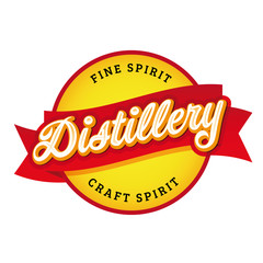 Distillery Fine Spirit vintage sign label