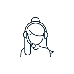 talking woman call center agent line style