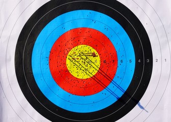 Archery target on the competition field