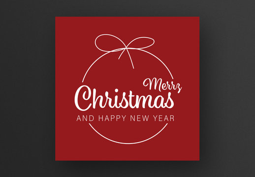 Minimal Christmas Card Layout with White Typography