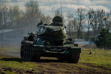 Fototapeta premium Rally of historic vehicles of the Polish armed forces.