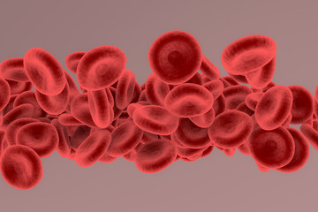 3d rendering of blood cells concept. Stack of red blood cells. Blood cancer and HIV positive concept